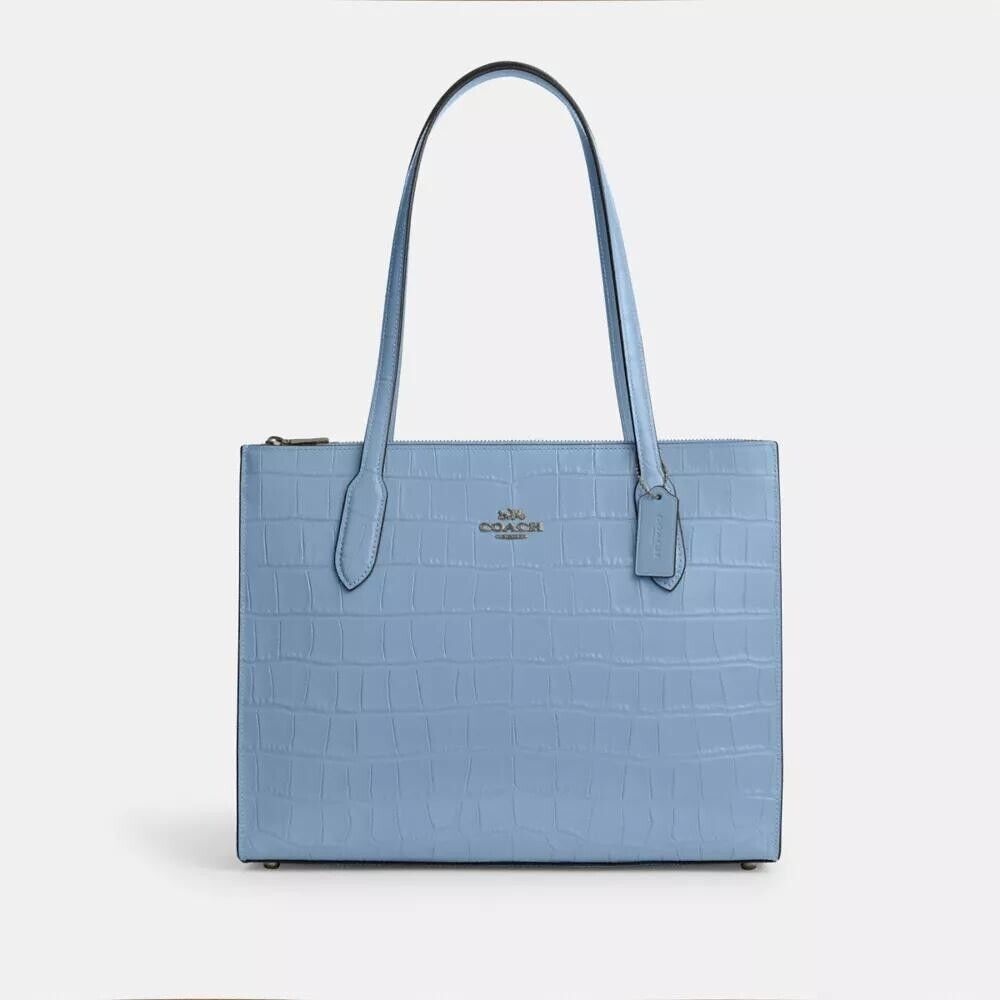Coach Nina Tote Bag - Cornflower Blue Croc - NWOT